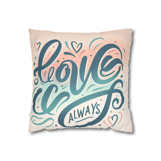 Love Always - Faux Suede Square Pillowcase