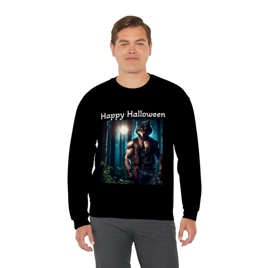 Happy Halloween - Menacing Wolfman Unisex Heavy Blend™ Crewneck Sweatshirt