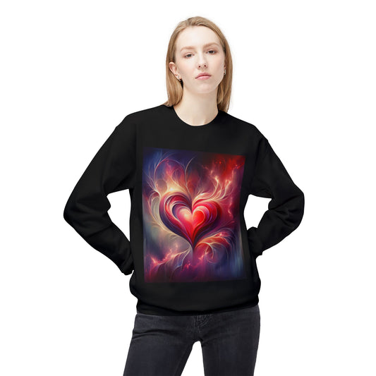 Love's Heart Unisex Fleece Crewneck Sweatshirt