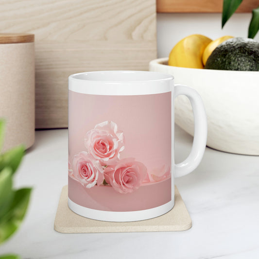 Pink Rose Ceramic Mug 11oz