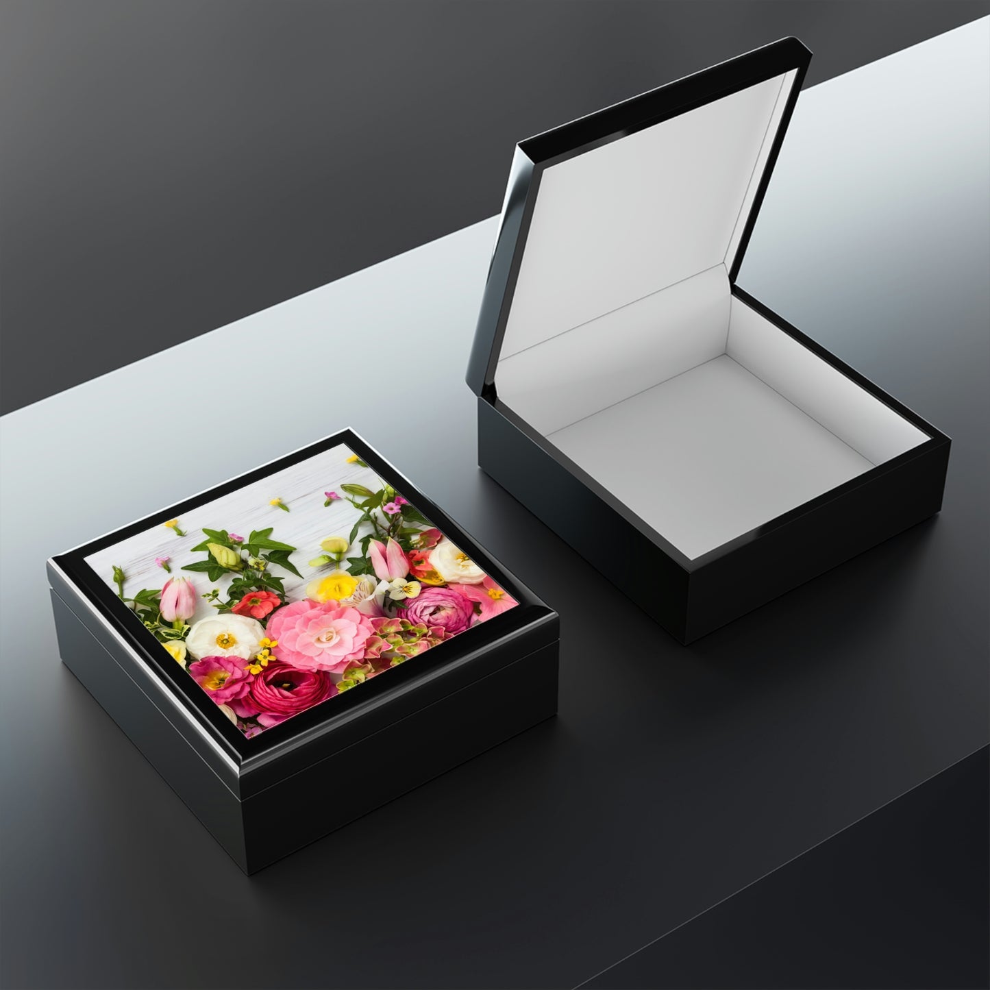 Mixed Flowers Jewelry Box