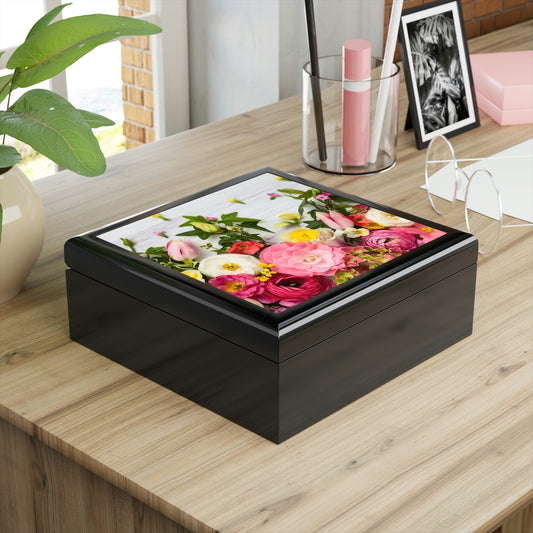 Mixed Flowers Jewelry Box