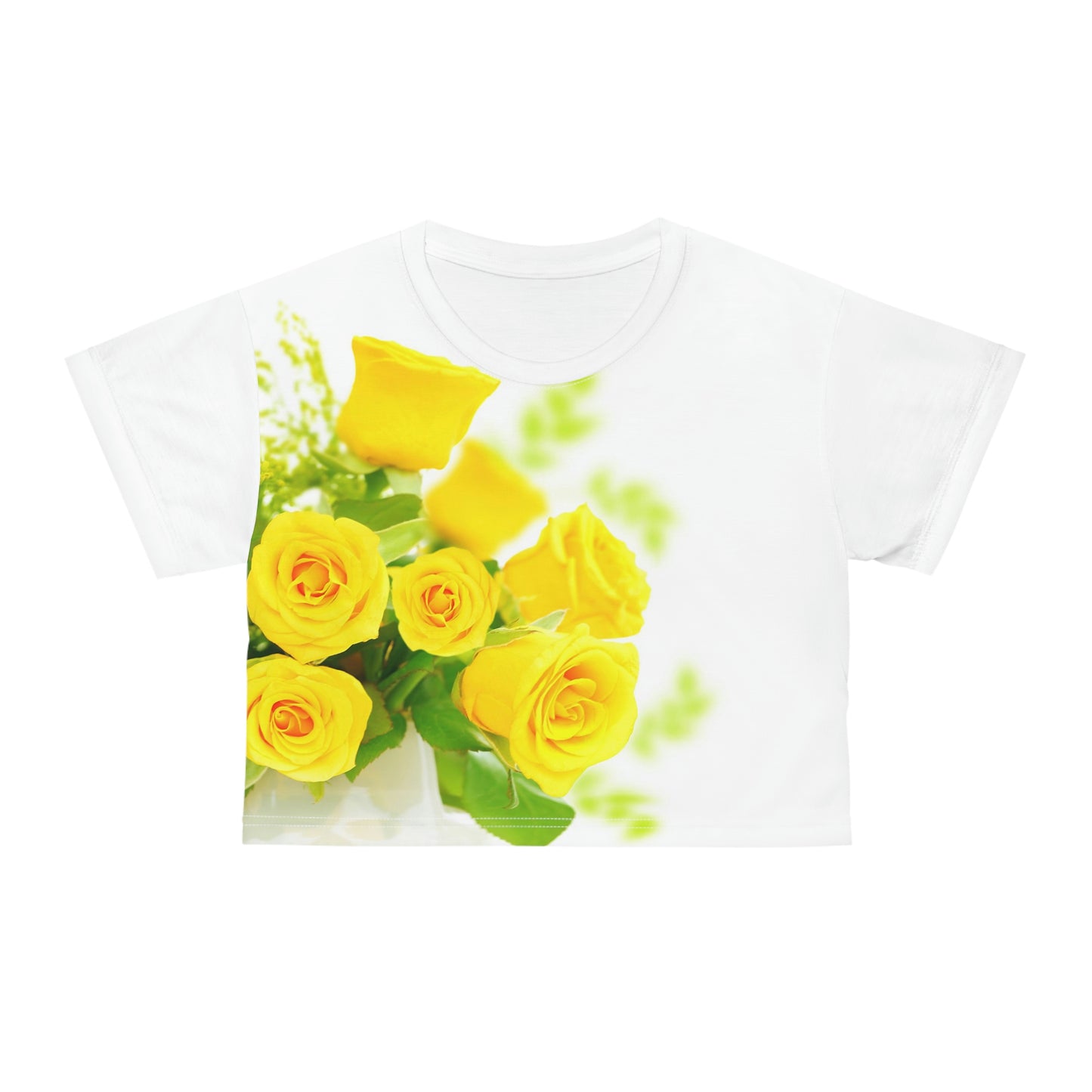 Yellow roses Crop Tee (AOP)