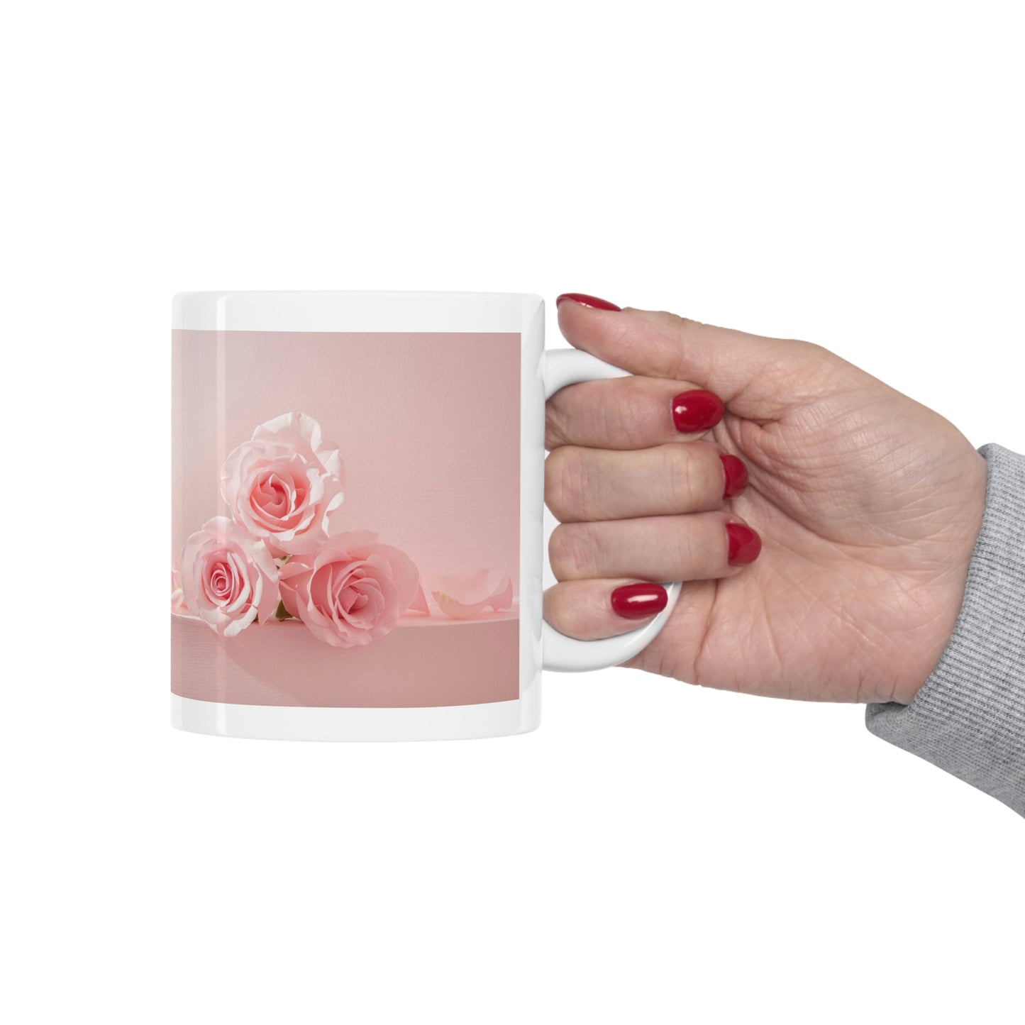 Pink Rose Ceramic Mug 11oz