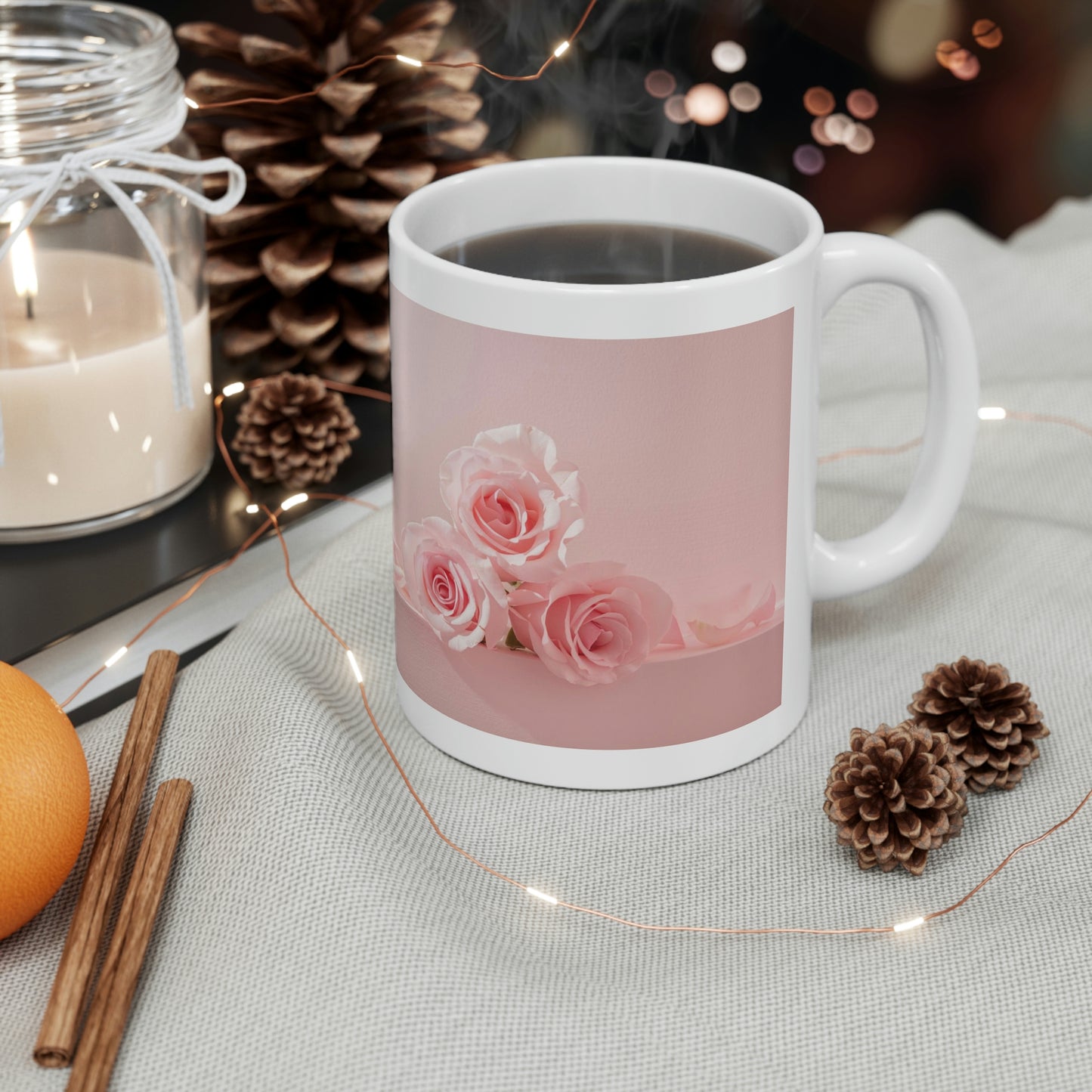 Pink Rose Ceramic Mug 11oz